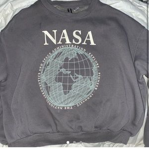 NASA grey fleece crewneck